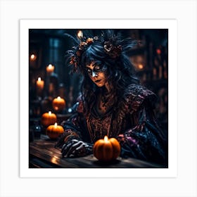 Gothic Halloween Witch Art Print