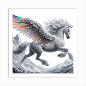 Unicorn With Rainbow Wings 1 Art Print