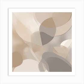 A Sophisticated Muted Neutrals Abstract 3 Art Print
