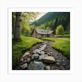 Small House In The Mountains 2 Art Print