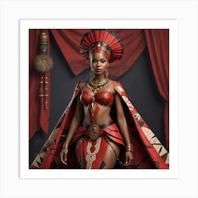 Pikaso Texttoimage Beautiful Africanpowerful Queen Warrior Dressed In (1) Art Print