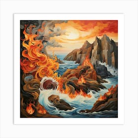 Fire And Ice Art print Art Print