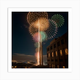 San Francisco Fireworks Art Print