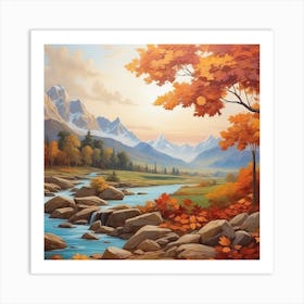 Autumn Landscape Painting Art Print