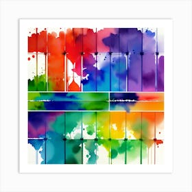 Rainbow Splatters Art Print