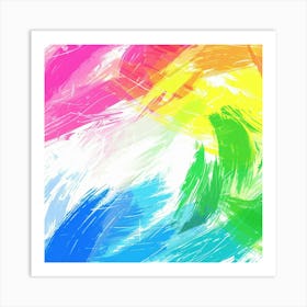 Colorful Brush Strokes Background Art Print