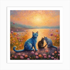 Clowder of cats 2 Art Print