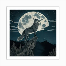 Howling Wolf Art Print