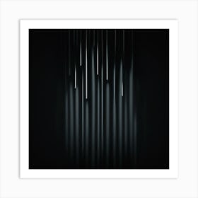 Vertical Volumetric Light On Black Background 1150266463 Art Print