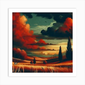 Sunset In Tuscany 7 Art Print