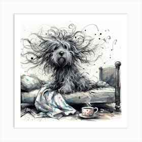 Dog In Bed 1 Art Print