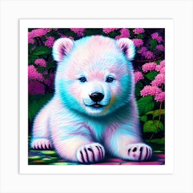 Polar Bear pastels Art Print