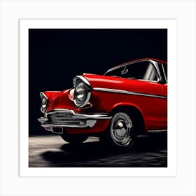 Red Vintage Old Speed Traffic Light Transportation Front Black Vehicle Luxury Car Wheel (3) Art Print