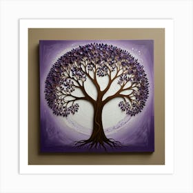 Leonardo Lightning Purple Prosperity Tree Art 1 Art Print