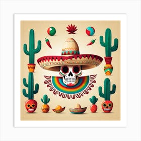 Day Of The Dead Skull 113 Art Print