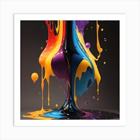 Dripping Ink Art Print