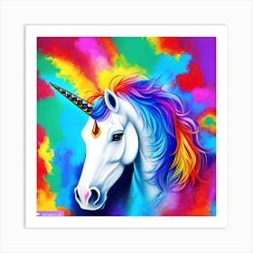 Colorful unicorn Art Print