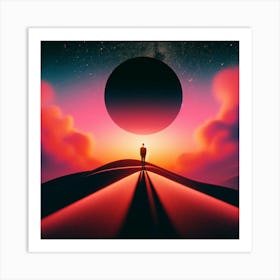 Man Standing In The Desert Art Print