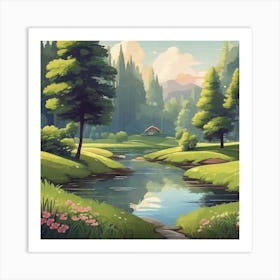 Landscape Painting 33 Art Print