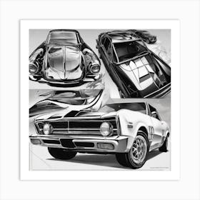 Chevrolet Camaro Sketch Art Print