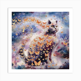 Butterfly Cat 4 Art Print