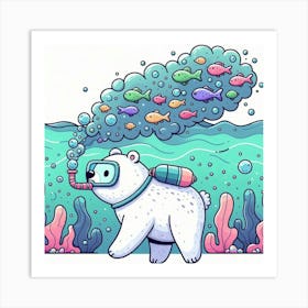 Polar Bear Underwater 2 Art Print