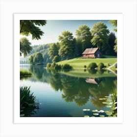 House By The Lake Art Print