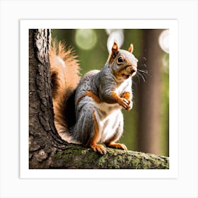 Squirrel In The Forest 119 Art Print