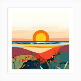 Sunset At The Beach 15 Art Print