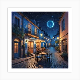 Cafe Terrace At Night (5) Art Print