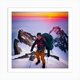 Sunrise On A Mountain Art Print