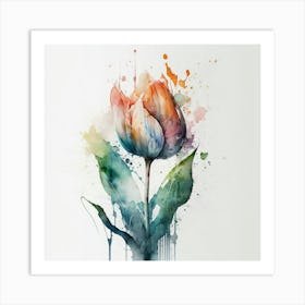 Watercolor Flower Abstract Design Art Print
