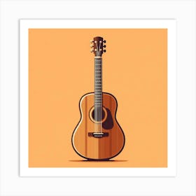 Guitar On A Yellow Background 1 Art Print