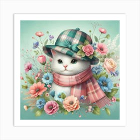 Kitty In A Hat Art Print