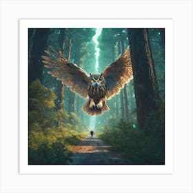 Owl In The Forest 83 Art Print