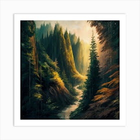 River In The Forest 1 Art Print