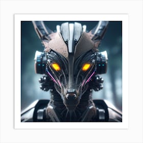 Cybernetic Wolf Art Print