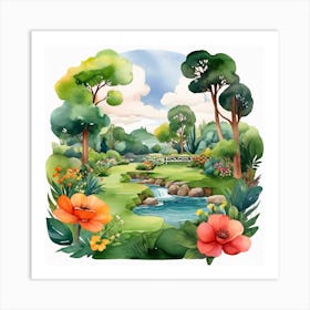 Watercolor Landscape 1 Art Print