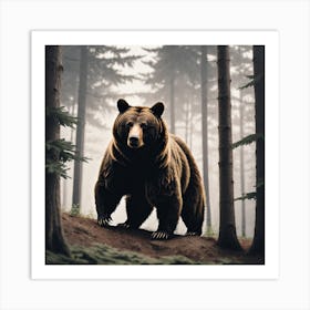 Brown Bear In The Forest 11 Art Print