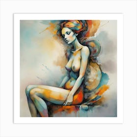 Sitting Muse Abstract Art Print 3 Art Print