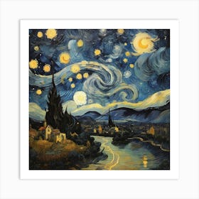 Van Gogh style, Starry sky Art Print