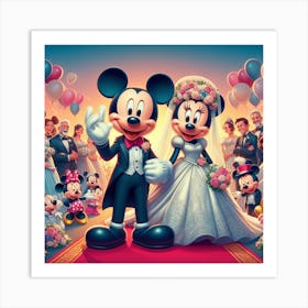 Mickey Mouse Wedding Art Print