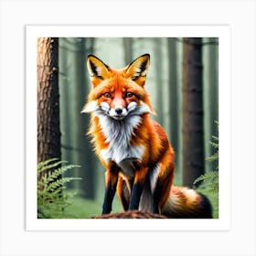 Red Fox In The Forest 7 Art Print