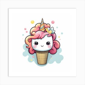 Kawaii Unicorn 39 Art Print