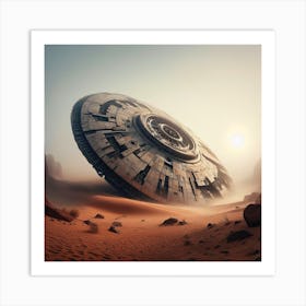 Fallen 2/4 (spaceship ufo crashed dessert alien sci-fi accident buried) Art Print