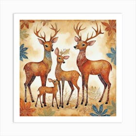 Outback Animals 2 Motif Batik Deer Art Print 0 Art Print