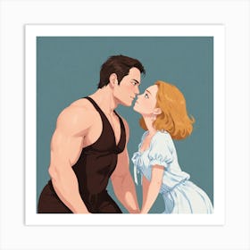 Kissing Couple 20 Art Print