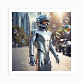 Futuristic Man In Futuristic Suit 42 Art Print