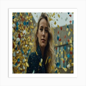 Woman In Confetti Art Print