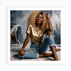 Afro-American Woman 17 Art Print